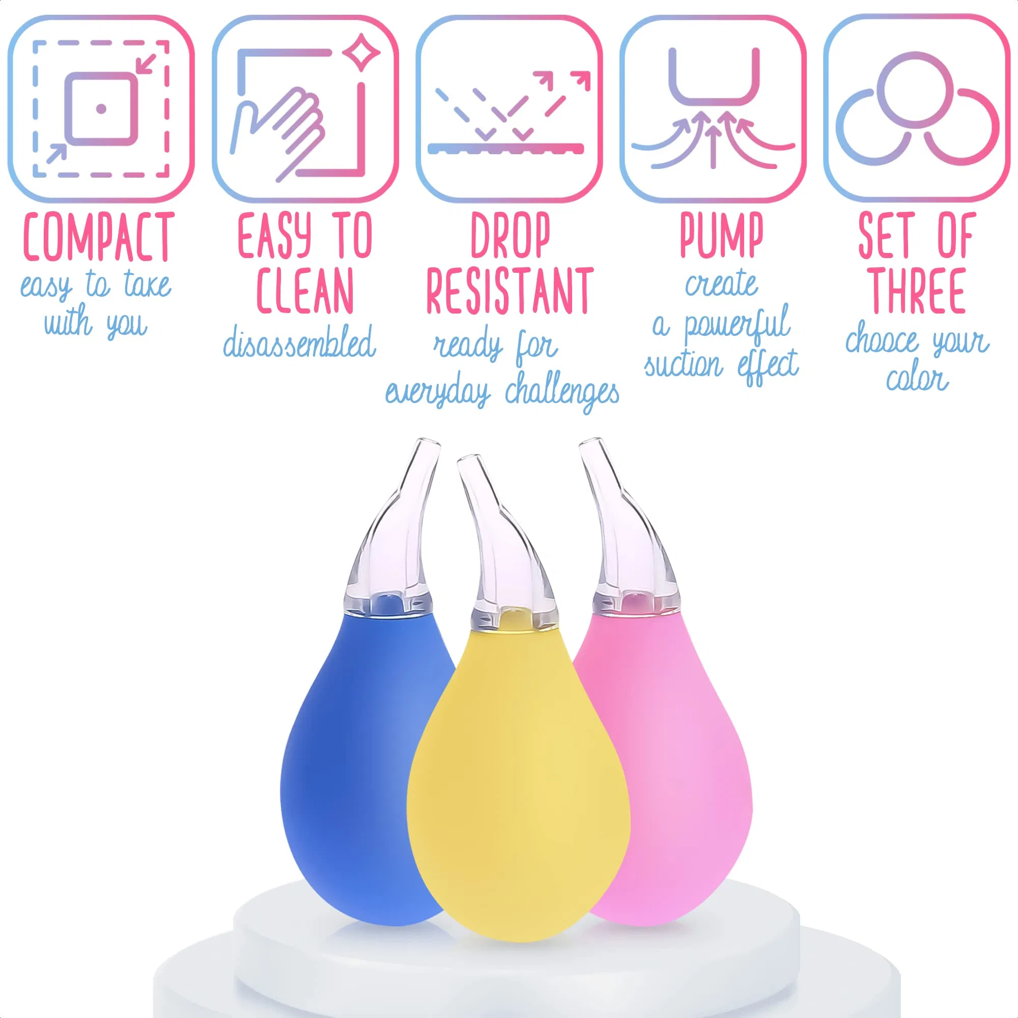 Infant Suction Nose Baby Ear Cleaner Toddler Food Medicine Dispenser Nasal Aspirator