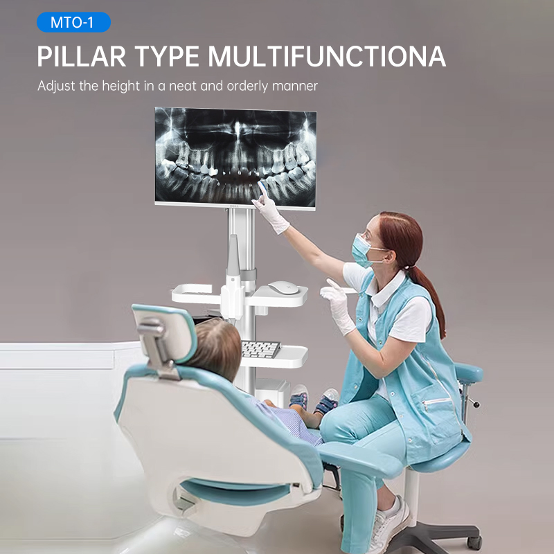 Adjustable Medical Trolley with Monitor Mount for Healthcare Use
