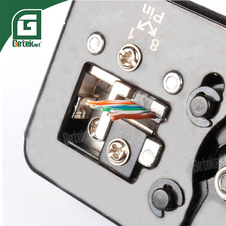 Geteknet Networking Tool Self-Adjusting Cable Cutter Crimper Inserter Tool Network Hand Cutting Crimping Pliers