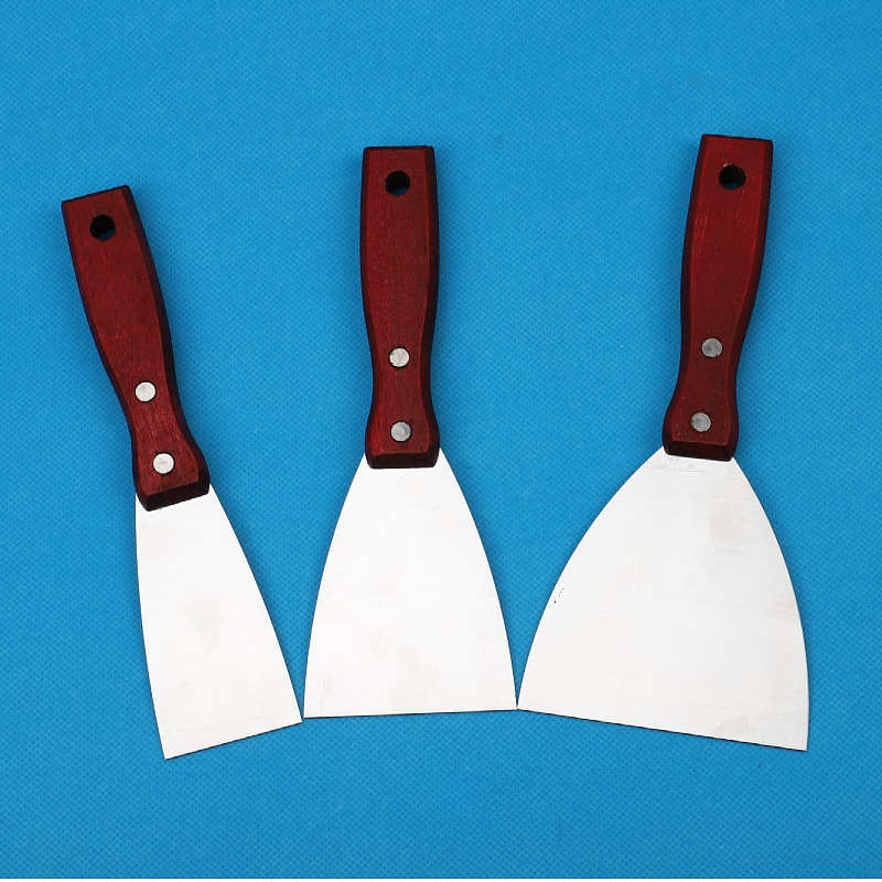 Stainless Steel Putty Wood Handle Putty Cleaning Red Handle Marble Knife