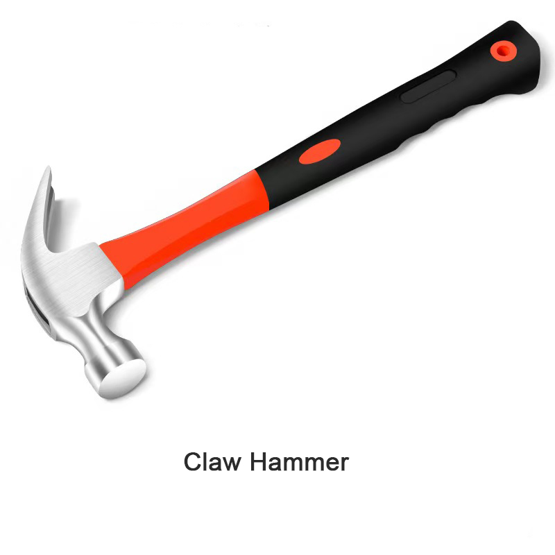 High Quality 8/16/24oz Carbon Steel Nail Hammer with Fiberglass