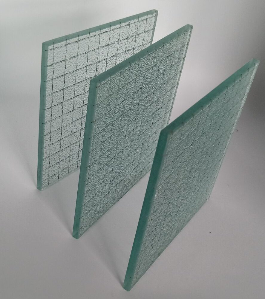 6.5mm 6.8mm Ultra Clear/Clear Fireproof Safety Clear Mesh Patterned Wired Glass