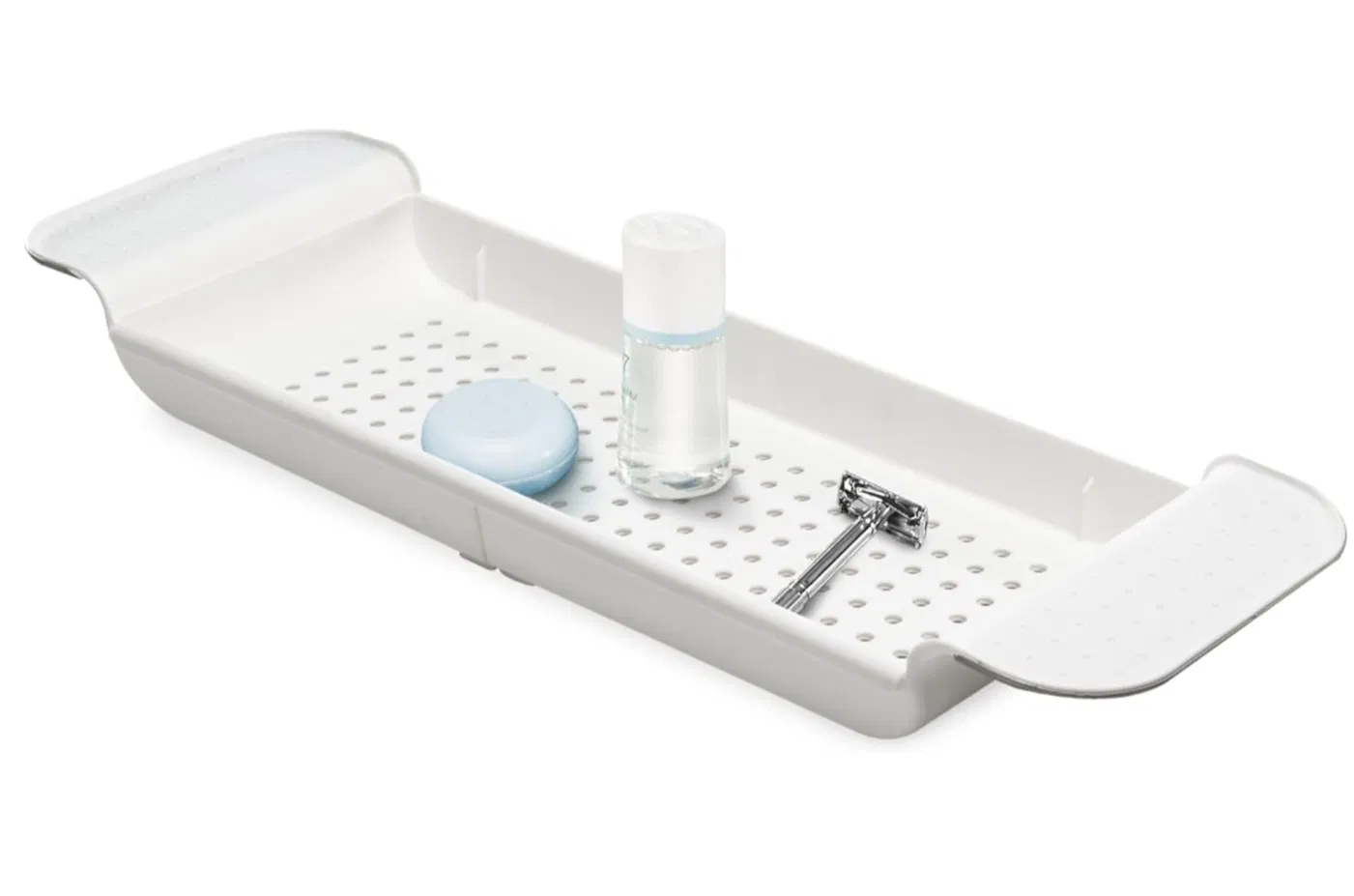 Plastic Shower and Bath Shelf Caddy Expandable Bath Tray for Bathtubs