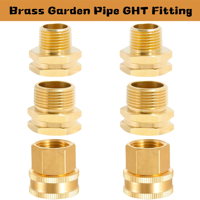 Brass Garden Hose Connector 3/4" Ght to 1/2" NPT Double Female Garden Hose Adapter Fitting Thumb Quick Swivel Connector