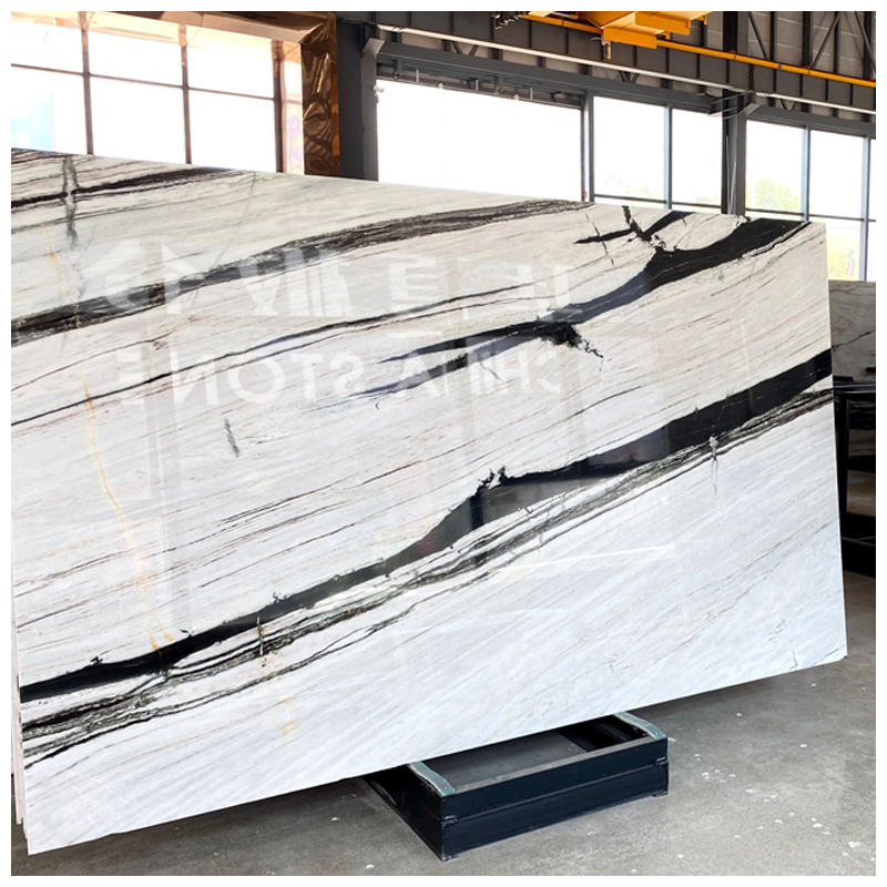 Black and White Panda Quartzite Slabs for Countertops