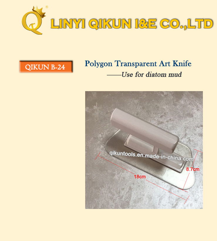 B-24 Decoration Hand Construction Paint Hardware Tool Transparent Polygon Art Knife Plastic Plastering Trowel