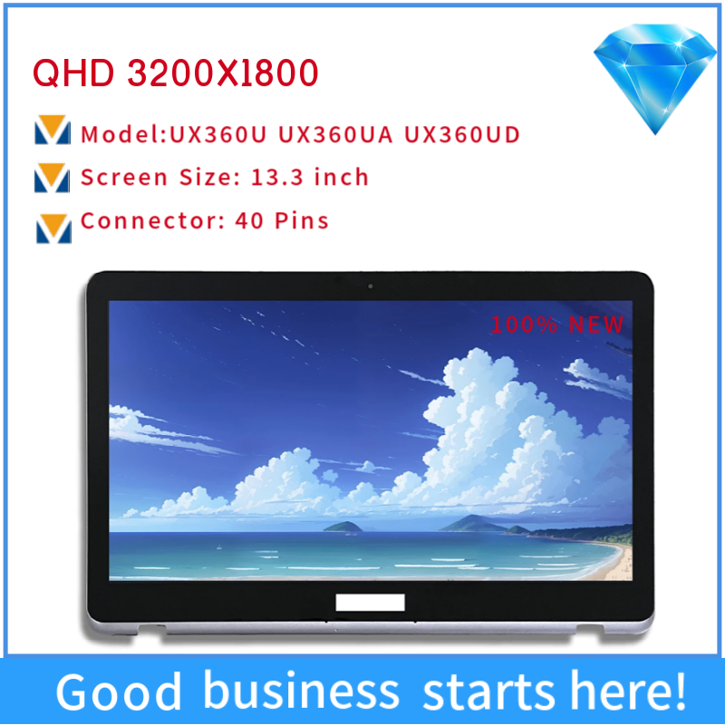 Asus Zenbook Ux360u Ux360ua Ux360ud Series LCD Display Touch Screen Digitizer Assembly with Frame Bezel 3200× 1800 13.3 Inch