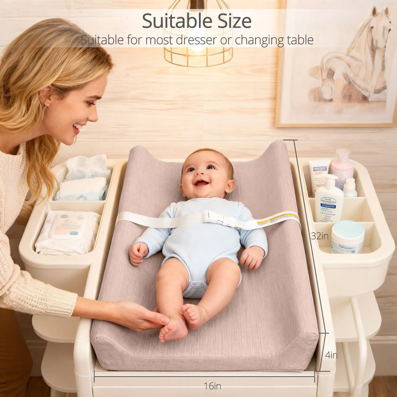 Soft Cotton Muslin Baby Changing Pad Covers with Waterproof Foam Liner