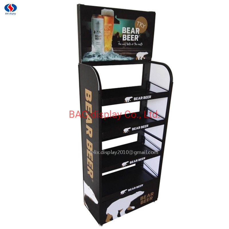 Metal Adjust Shelves Display Rack for Beer in Shops
