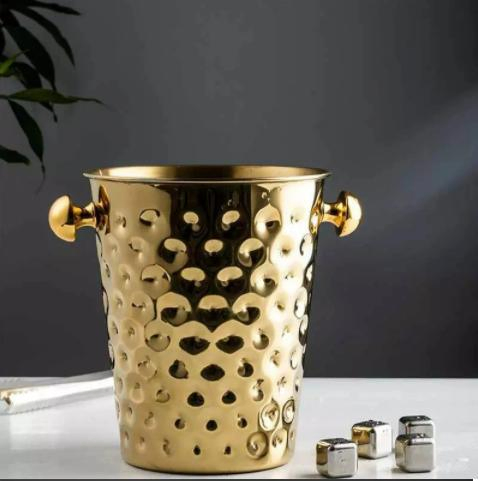 Stainless Steel Hammered Ice Wine Champagne Bucket Cooler Bucketarry