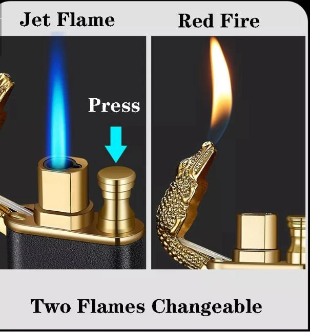 Windproof Dragon Torch Lighter Jet Double Flame Switchable Lighter