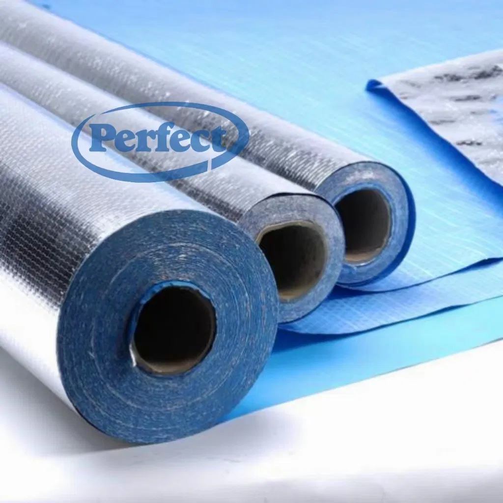 Blue Metallic Foil Wrapping Metal Roof Foil Sarking Woven Fabric