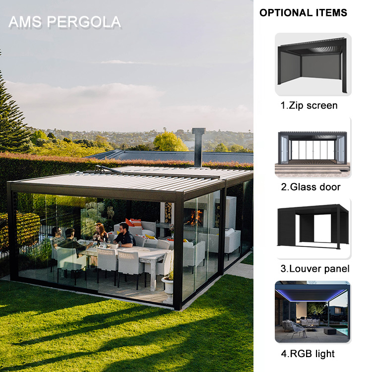 Пергола алюминиевая 3x4 м регулируемая крыша