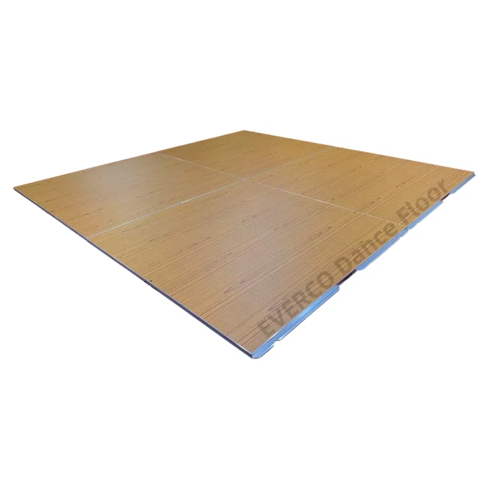 Interlocking System Modular Waterproof Wear-Proof Wooden Dance Floor with Aluminum Edge for Hotel Banquet Weddings
