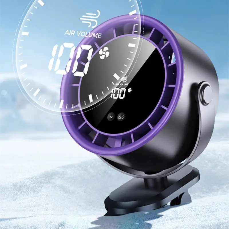 Desktop Portable Fan High-Speed Adjustable Circulating Fan Charging Digital Display Turbine Wall Mounted Desktop Fan