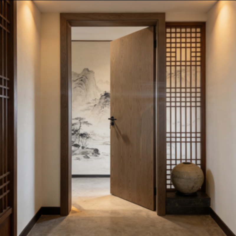 Custom Designed Elegant Finish Fireproof Hospital Corridor and Ward Secure Wooden Door