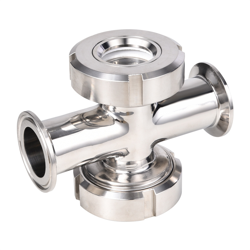 Sanitary Stainless Steel SS304 SS316 Cross Tube Type Sight Glass