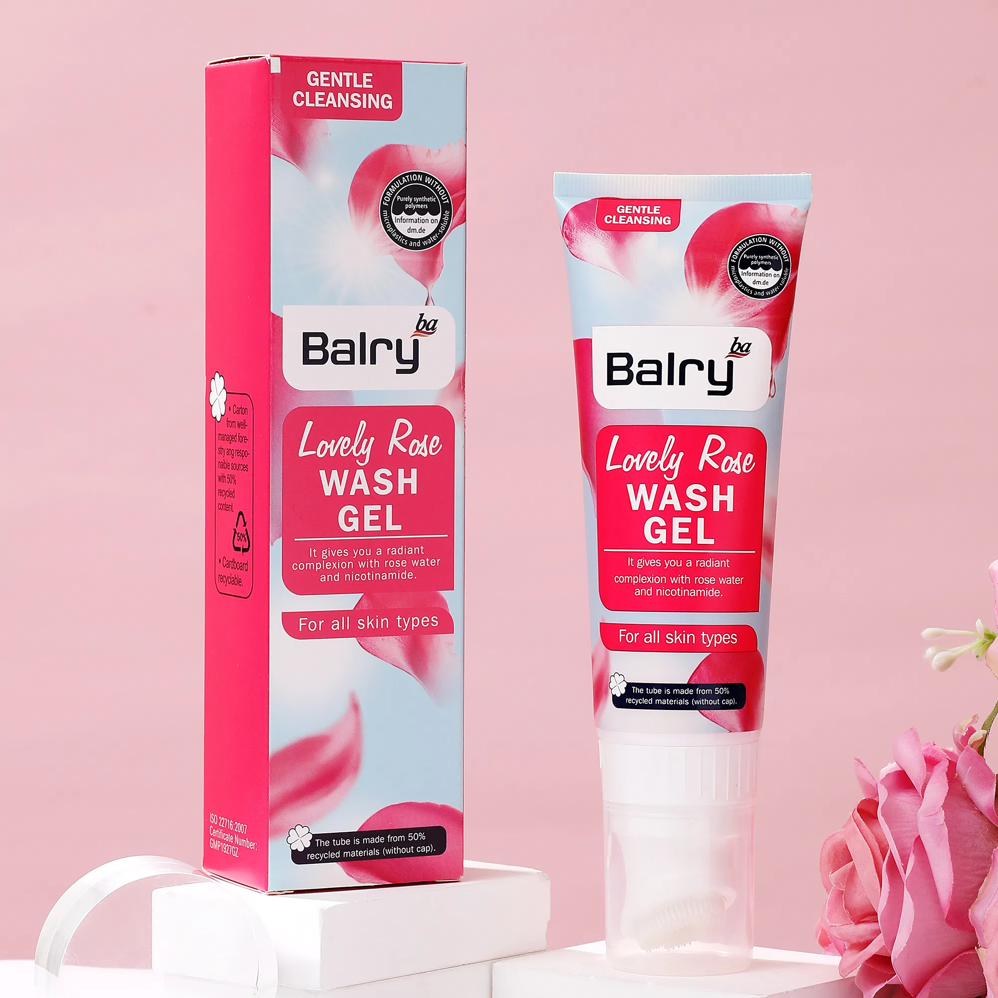 Balry Moisturizing Oil-Balancing Brighten Skin Face Wash Cleanser with Brush