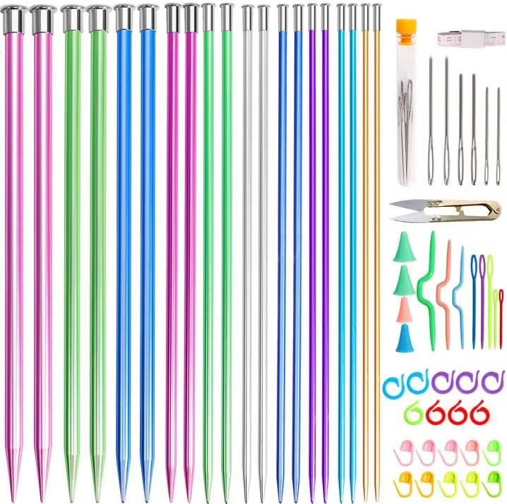 Premium 3-10mm Aluminum Knitting Sweater Needles Set for Creative DIY Projects