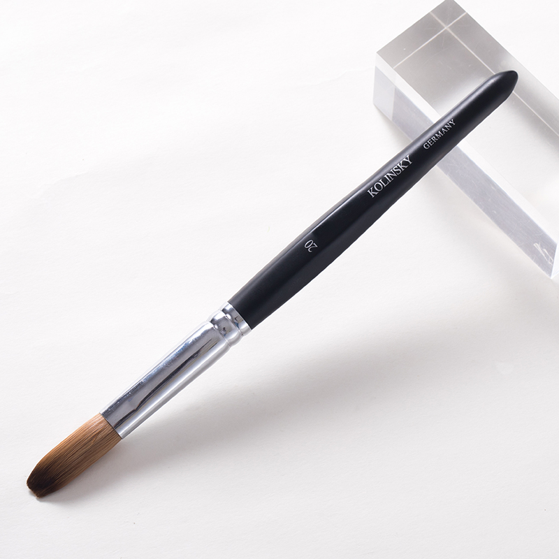 Six Angles Black Handle UV Gel Kolinsky Nail Brush
