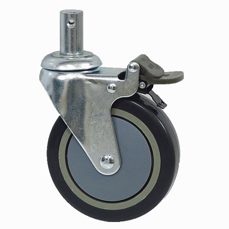 TPR Stainless Steel Casters, Nylon Universal Wheels, Silent, Wear-Resistant, Waterproof and Rust-Proof