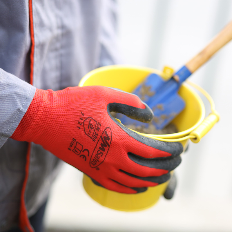 Nmsafety 13G Polyester Liner Latex Coating Work Glove