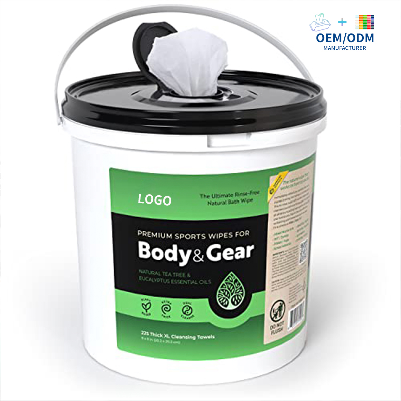 Custom Gym Antibacterial Wipe Large Capacity Bucket Packing Fitness Equipment Cleaning Disinfect Gym Wet Wipes