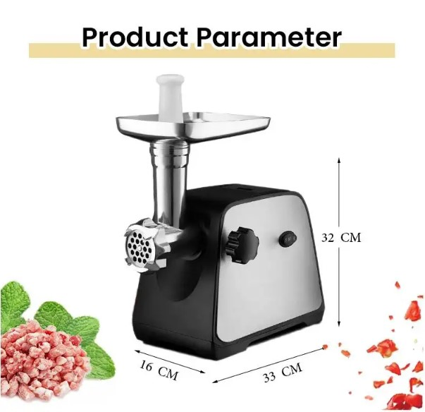 Home Kitchen Appliance Plastic Housing Stainless Steel Adjustable Speed Muitifunctional Meat Grinder with Handle