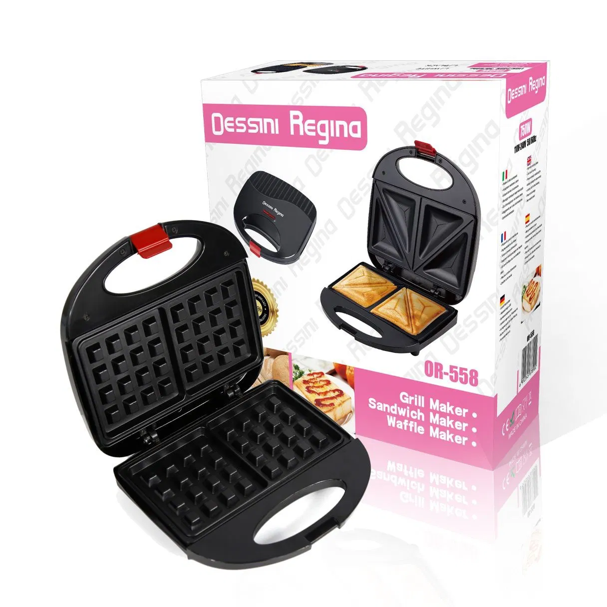 Double Waffle Maker 220V Square Waffle Maker Portable Mini Waffle Maker Home Kitchen Appliance Waffle Maker Non Stick Non-Stick Flip Double Belgian Waffle Maker