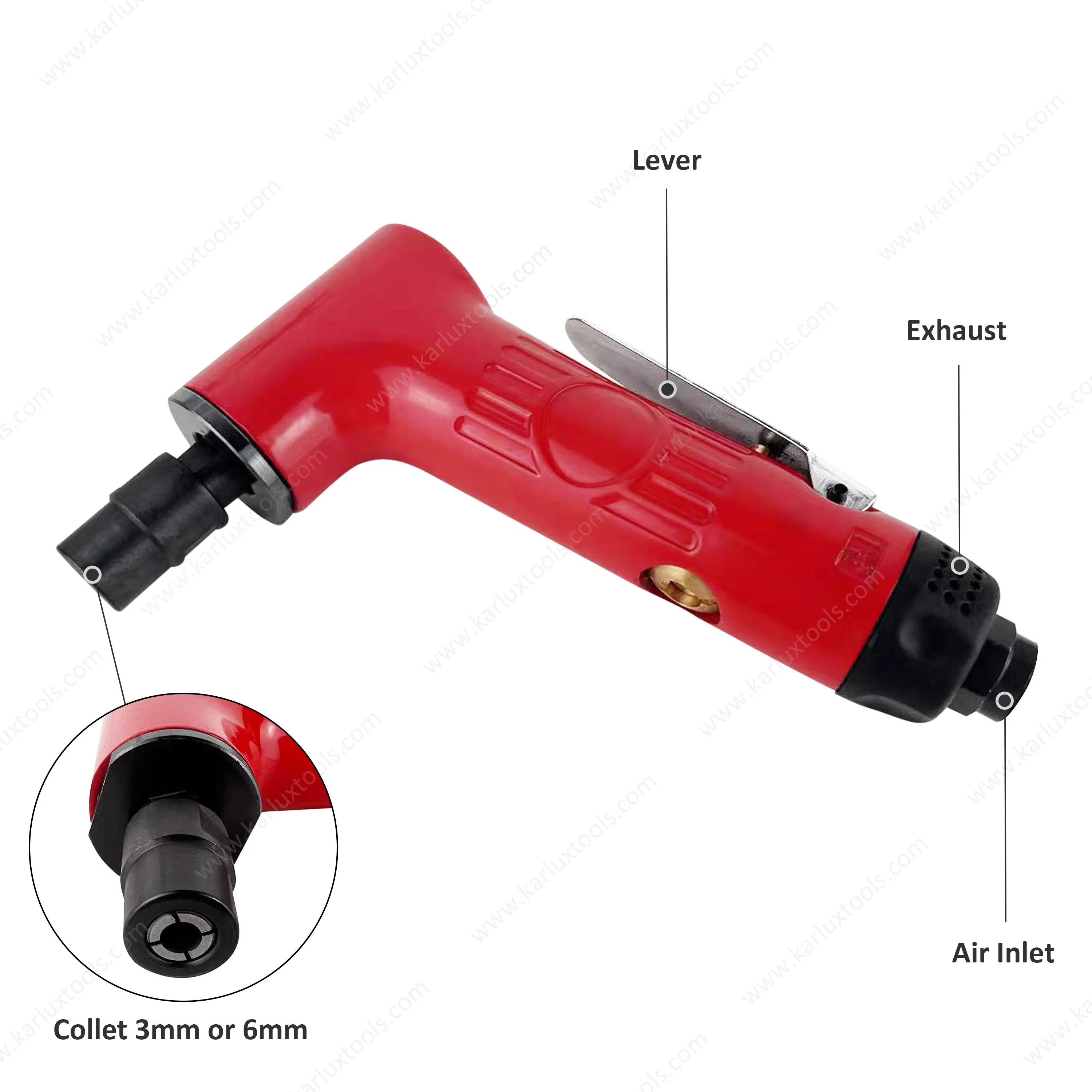 25000rpm 1/4" 120 Degree Gearless Angle Die Grinder Industrial Grinding Machine Air Angle Grinder