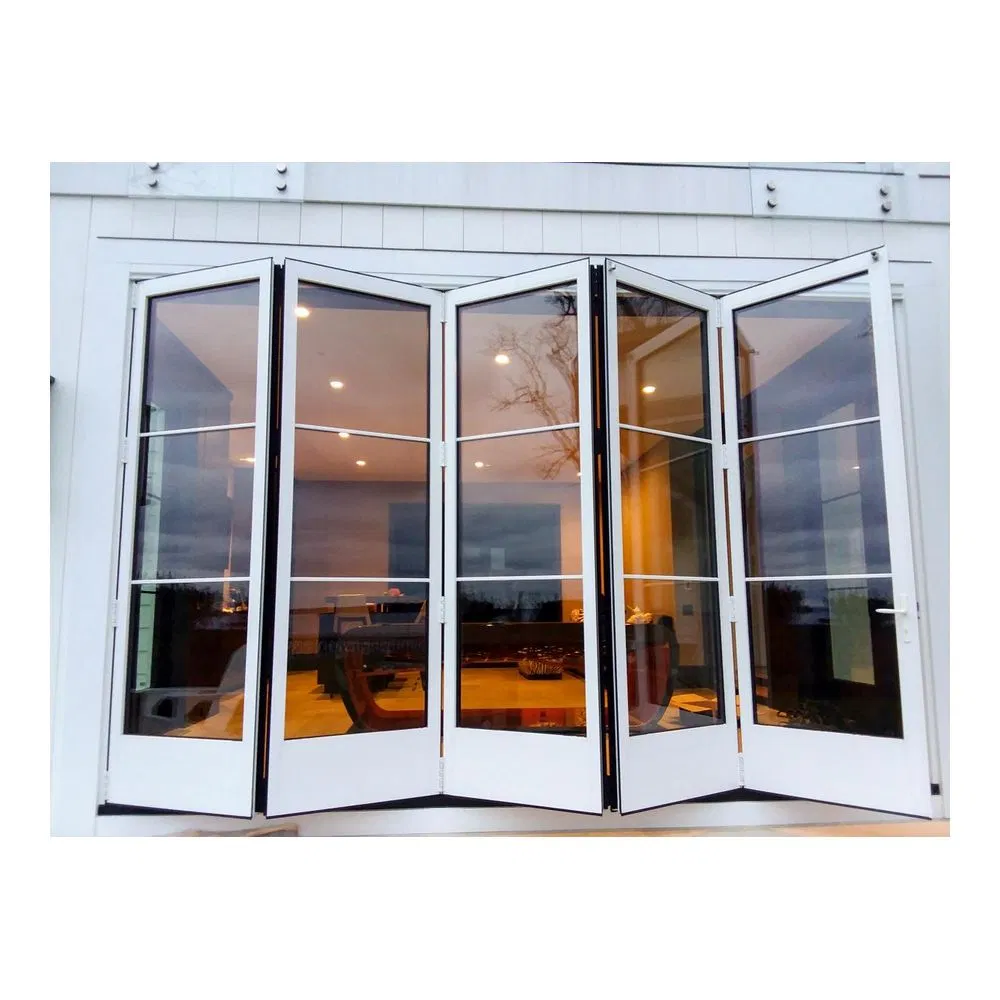 Customized Aluminum Glass Aluminium Bifold Sliding Doors Folding Patio Doors Double Glazed Aluminium Folding Glass Door for Villa