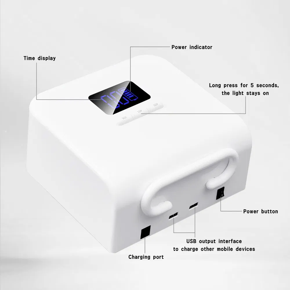 220W Large Space Cordless LED UV Light Manicure Care Lamp Portable Nails Art Gel Nail Dryer Machine