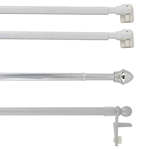 Mini Windows Curtain Rod Magnetic Door Rod Cafe Curtain Rod Set with Simple Endcap