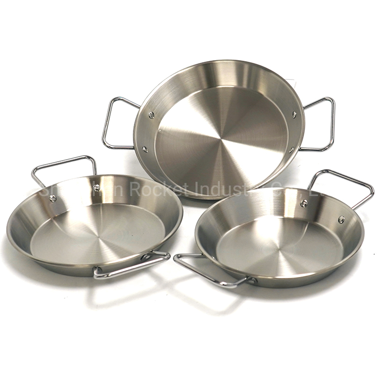 Круглая сковорода-паэльяра из нержавеющей стали для гриля