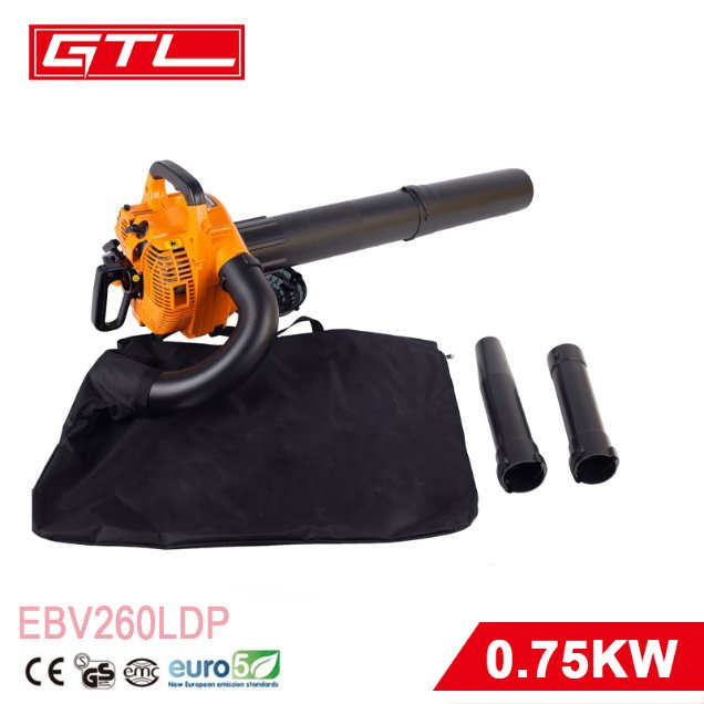 3 in 1 Blower Fan 25.4cc Air Blower Vacuum Air-Cooled Mobile Leaf Blower Machine Vacuum Cleaner Leaf Dust Air Blower for Home Garden (EBV260LDP)
