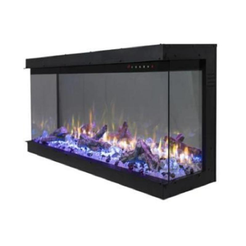 Panoramic Decorative&Heating Electric Fireplace with Three Side Glass
