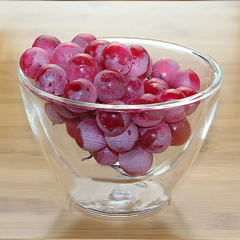 16oz Double Walled Glass Tableware Glass Bowl Soup Bowl Reusable Double Wall Insulated Clear Glass