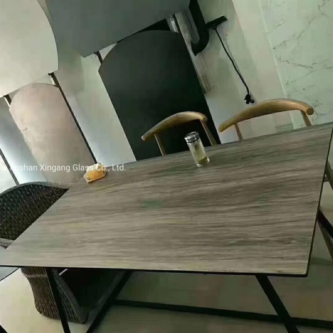 Ceramic Glass Table Top Wood Grain Design Outdoor Furniture Glass Table Top /Garden Furniture
