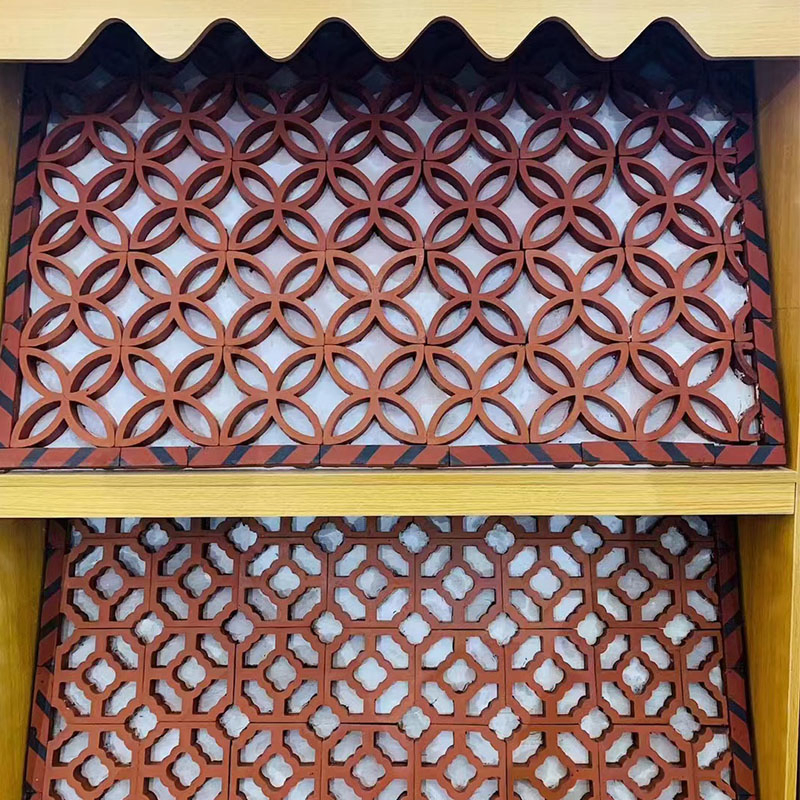 Chinese-Style Antique Lattice Brick Perforated Red Hollow Bricks Ventilated Facade Terracotta Tile