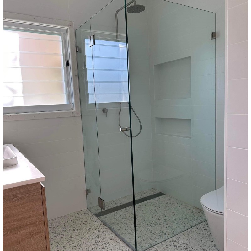 Walk in Shower Door Screen Enclosure Frameless Fixed Glass Panels 800/1200mm