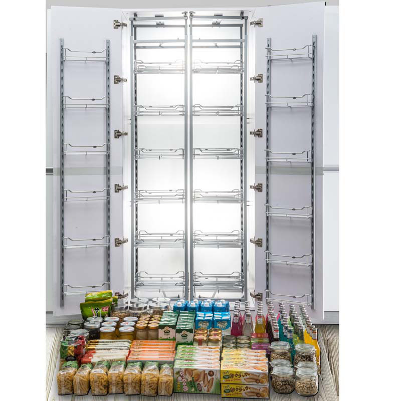 Wire Rack Larder Organizer Kitchen Pantry Unit Food Snacks Drinks Baskets Shelf