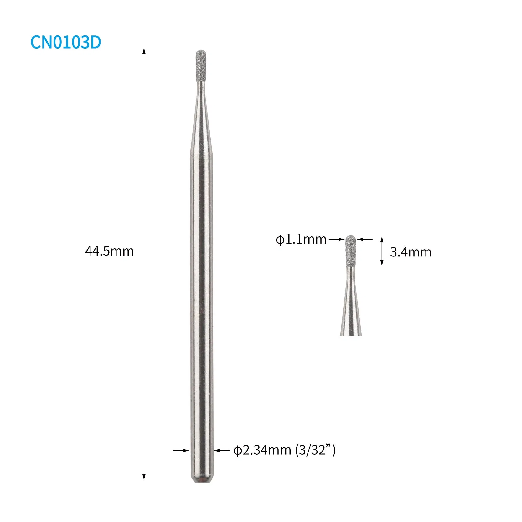 Inverted Cone with Round Top Manicure Pedicure Diamond Nail Drill Bit Burr