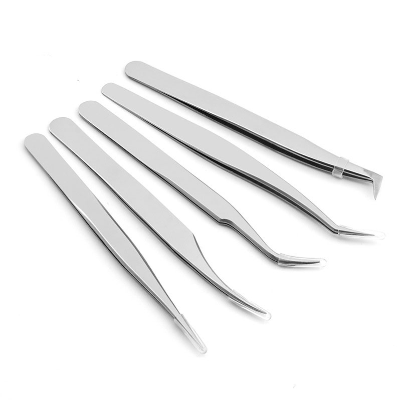 Factory Price Metal False Eyelash Grafting Tweezers