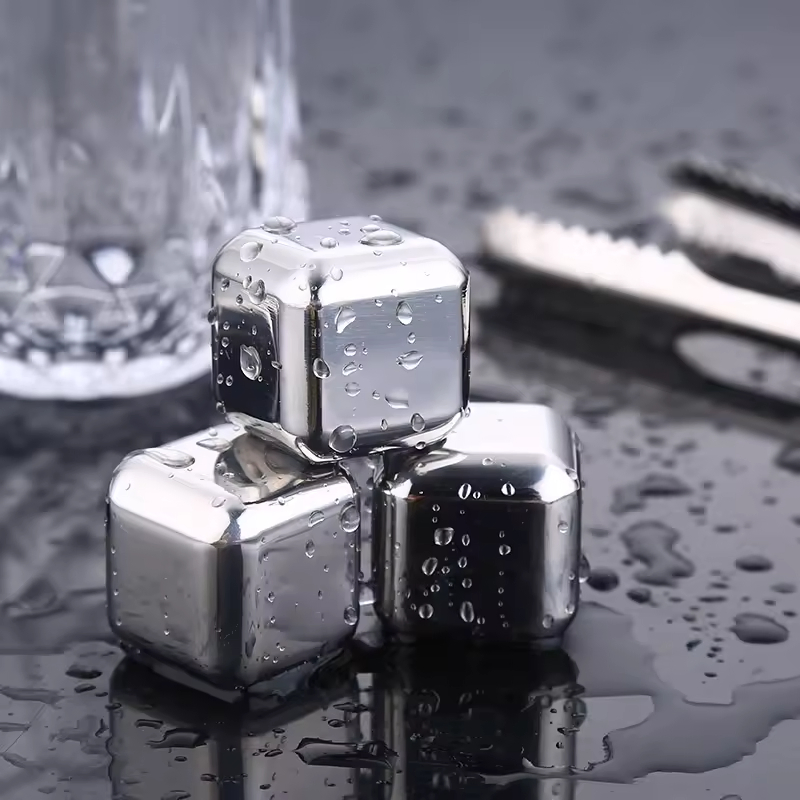 Набор стальных кубиков для виски, 6 шт