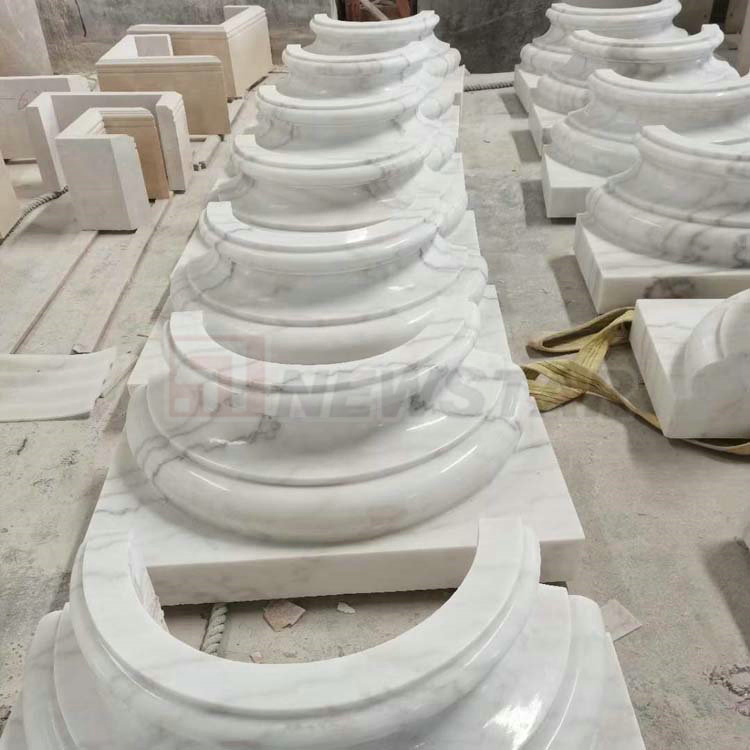 House Decoration Arch Tile Chinese White Stone Column Cladding Stone Pillar Cladding