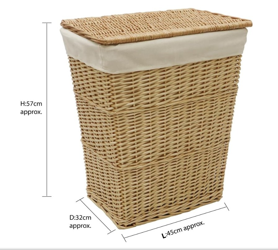 Rectangular Tapered Hamper Wicker Storage Basket Willow Box