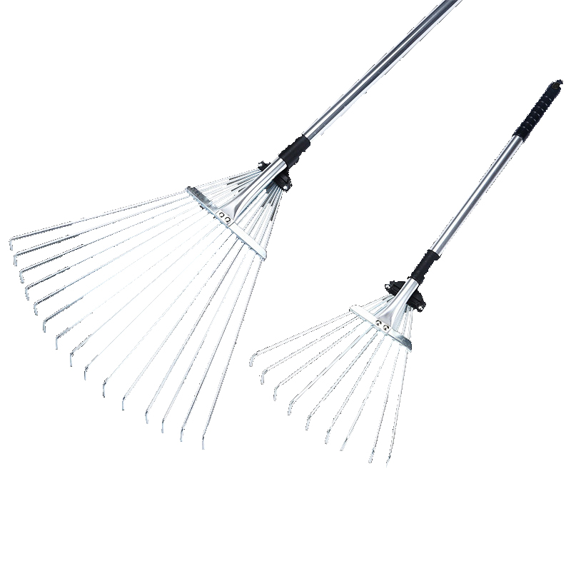 Hautine R127 Type Adjustable Lawn Rakewith Galvanized Tubular Steel Handle