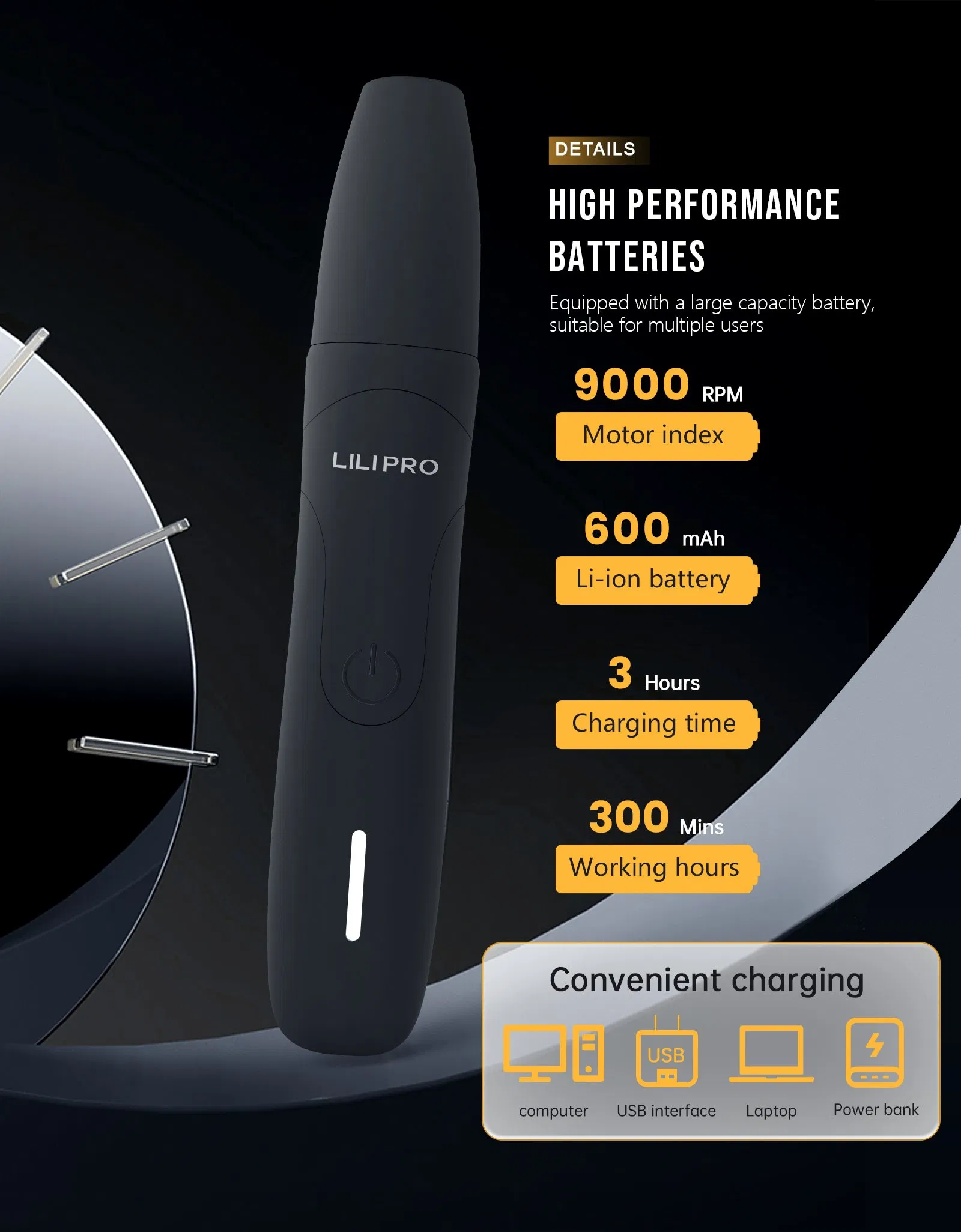 Lilipro N1 Ear and Nose Trimmer for Men Rechargeable Cordless Nose Hair Trimmer