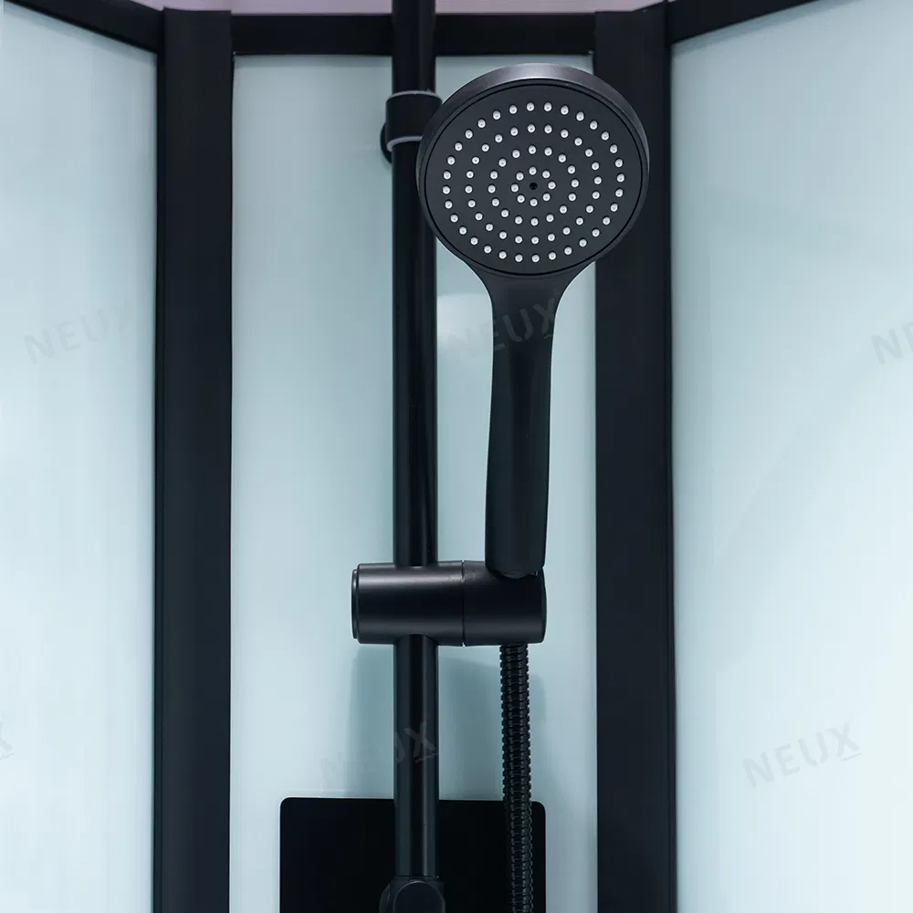 Easy Installation Black 5mm Tempered Glass Square Shape Massage Shower Cabin with Tray