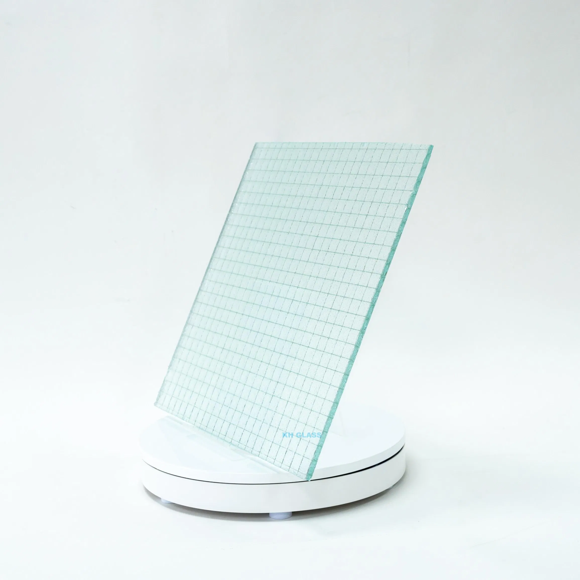 6mm 6.5mm 6.8mm Durable Fireproof Clear Acid Nashiji Wired Glass for Building